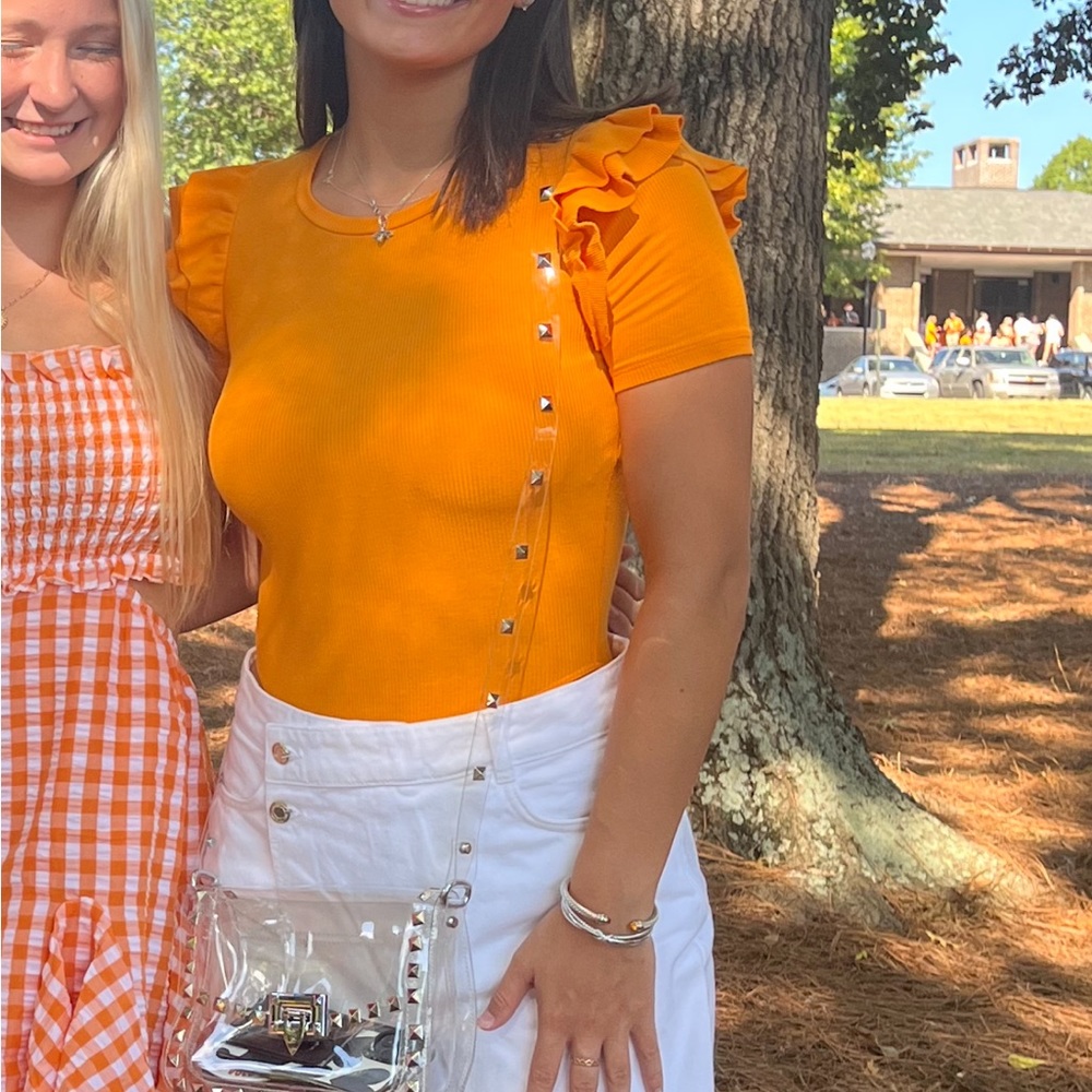 Zara orange bodysuit